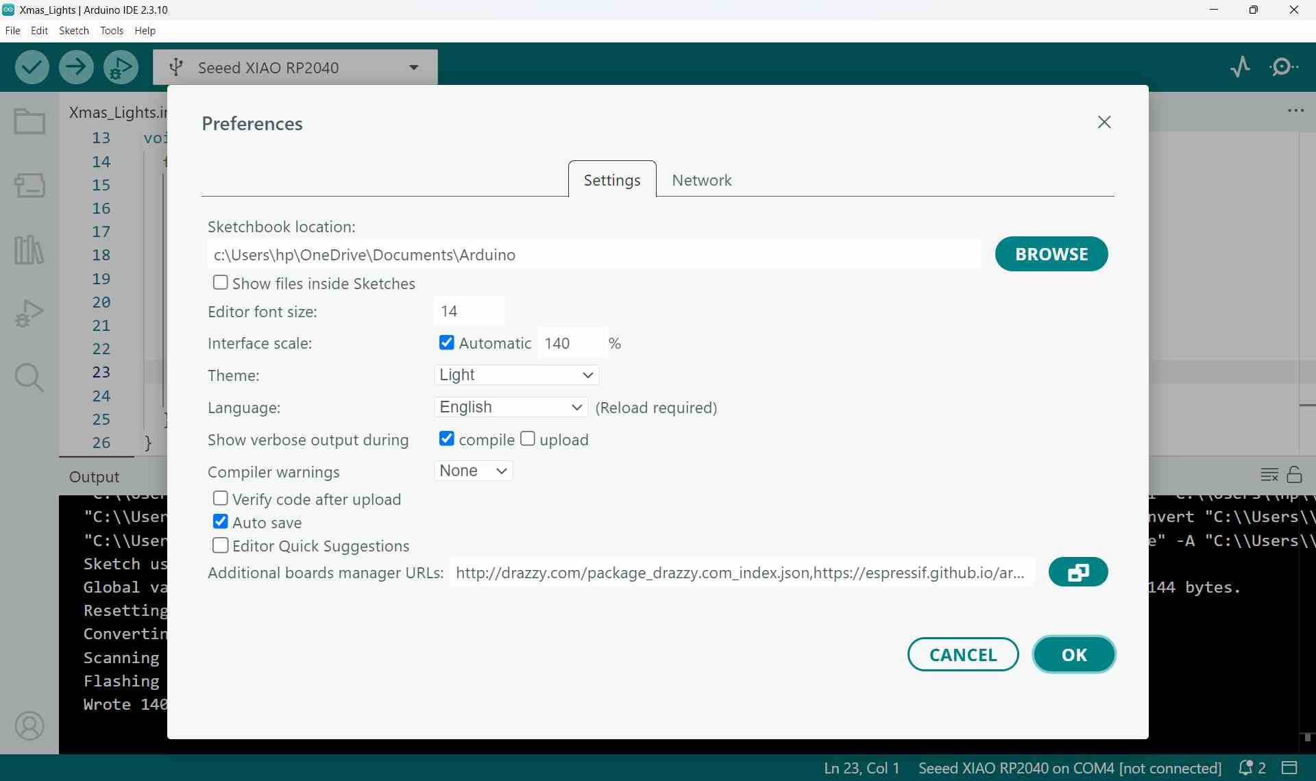 Arduino IDE Preferences